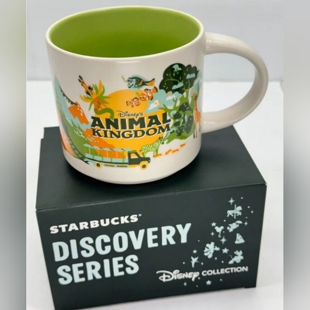 Starbucks Animal Kingdom Disney Collection Mug - Green and White